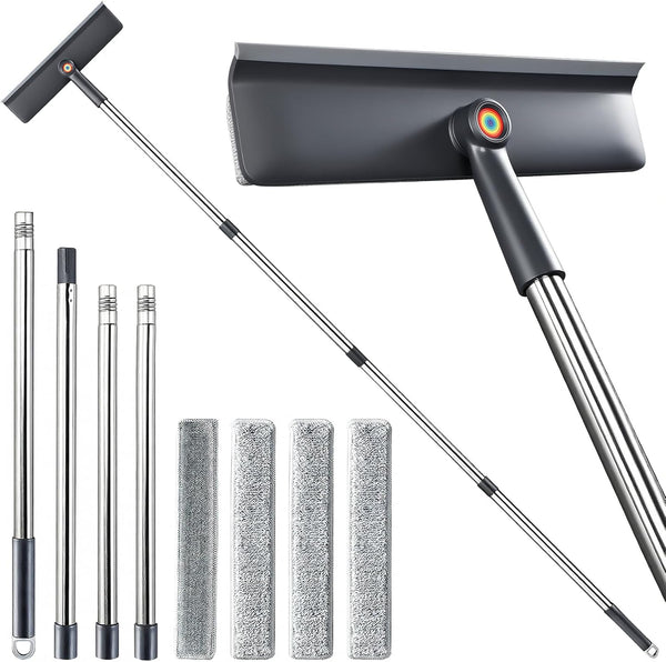 Purexa 3-in-1 Window Squeegee for Home - 60" Window Cleaning Kit with 3