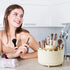 Makeup Brush Holder Organizer, 360° Rotating Makeup Brush Cup, 5 Slot for Cosmetics, Nail Polish, Bathroom Vanity