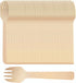 200pcs 4 inch Mini Wooden Forks, Biodegradable Compostable Birchwood Disposable Cutlery for Parties, Weddings