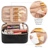 OCHEAL Makeup Bag, Portable Cosmetic Bag, Large Capacity Travel Makeup Case Organizer, Black Toiletry Bag for Girls