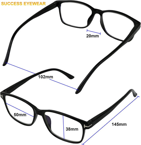 Success Eyewear Computer Glasses 2 Pk Anti Glare Reflection Classic Reading Glasses for Men and Women