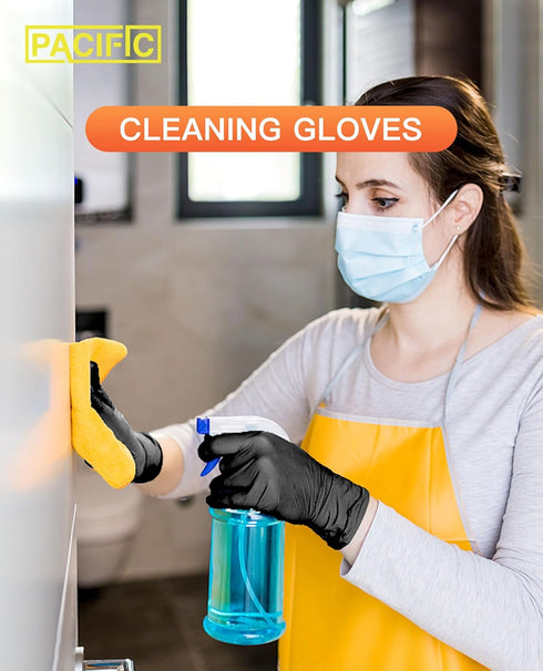 PACIFIC PPE Black Nitrile Disposable Gloves, 6 Mil, Food-Safe Cooking & Cleaning, Heavy-Duty, 100 Count, XL