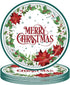 SHEPAILAI Christmas Paper Plates Disposable Plates Holly leaf Dinner Tableware Kit Serve 25