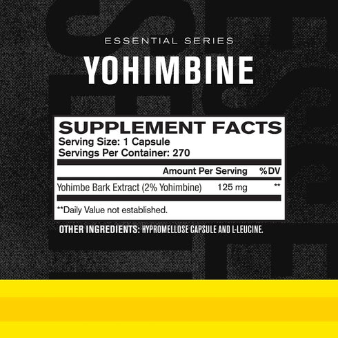 Jacked Factory Yohimbine Extra Strength Supplement - 270 Capsules, Premium Yohimbe Bark Extract for Energy & Body