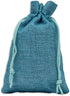 12-Pack Natural Burlap Gift Bags 5.5x7.75 (Teal Blue, Medium) with Drawstring for Party Favors or DIY Craft