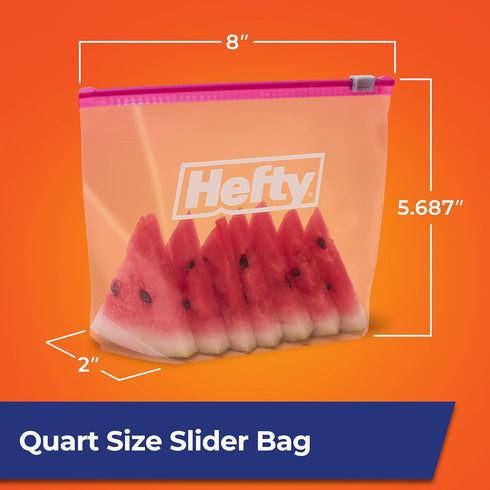 Hefty Slider Storage Bags, Quart Size, 78 Count for Food Storage
