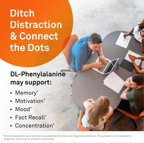 NeuroScience Focus DL - Cognitive Support for Adults & Children, 1000 mg Phenylalanine, 60 Capsules