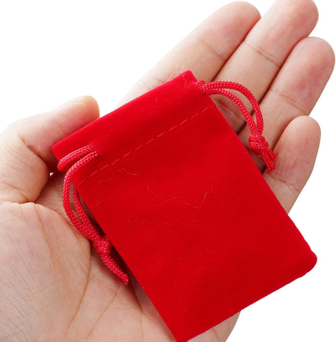 Nydotd 100pcs 2 X 2.8 inch Velvet Cloth Jewelry Pouches, Drawstring Bags for Christmas Candy Gift Bag Pouch, Mixed Color