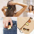 Yusong Hair Brush Set, 2 packs Mini Travel Folding Hairbrush with Mirror for Women Girls, Gold & Silver