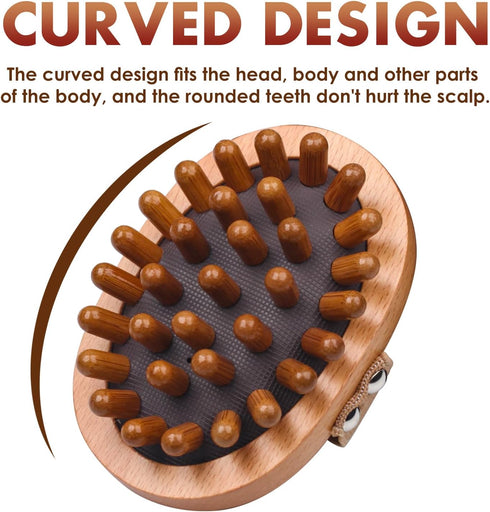Wooden Massage Comb, Body Scalp Trigger Point Massage Tool, Meridians Massager, Gua Sha Massager Comb for Body Relief