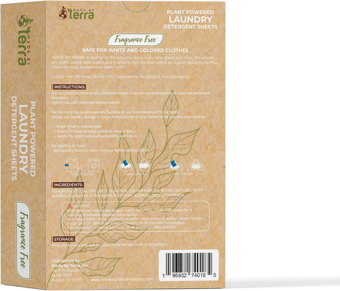 Laundry Detergent, Fragrance Free, 60 Sheets Pack