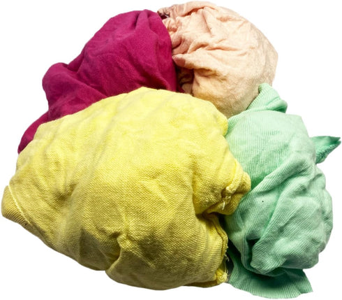 Premium Color T-Shirt Rags - 5 lbs. Compressed Box of Cotton Rags for Cleaning Oil, Dust, Grease, Stain & Paint