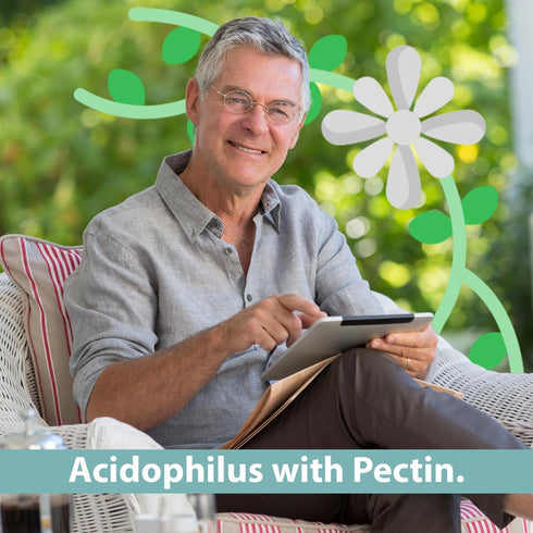 GeriCare Acidophilus with Pectin Probiotic Capsules, 100 Count - Optimizes Intestinal Flora, Digestive Gut Function,