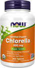 NOW Supplements Organic Chlorella 500 mg with Chlorophyll, Beta-Carotene, Vitamin C, Iron, 200 Tablets