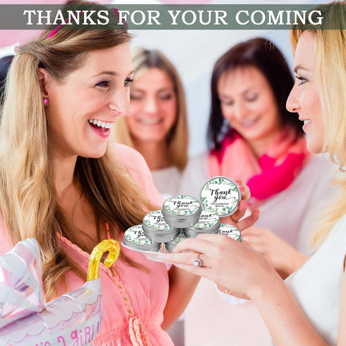 MTLEE 50 Pcs Eucalyptus Baby Shower Scented Candles Gift Travel Tin Aromatherapy Candles Favors for Baby Shower Favors