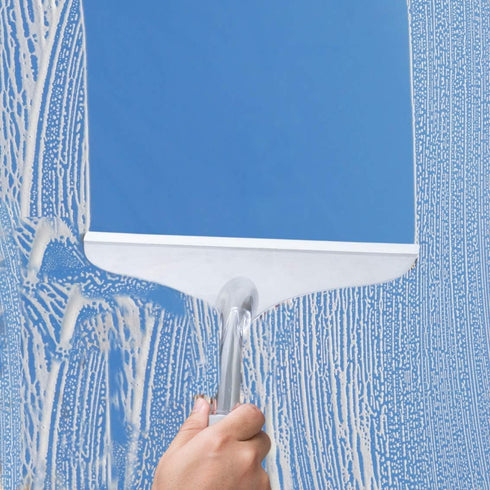 10'' Shower Squeegee for Bathroom Glass Doors and Mirrors, Clear Plastic Water Wiper for Car Windshield Cleaning