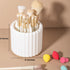 Anyoifax 360 Rotating Makeup Brush Holder, 7 Slots Removable Cosmetic Storage for Vanity, White