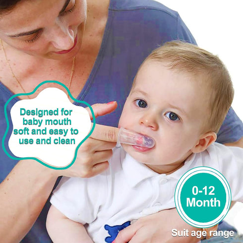 Baby Toothbrush Set, 6 Pcs Soft Silicone Finger Toothbrush for Newborns, 0-6 Months, 6-12 Months with Boxes