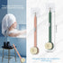 Long Handle Bath Massage Cleaning Brush - Back Scrubber for Shower with Soap Dispenser, Pink + Green