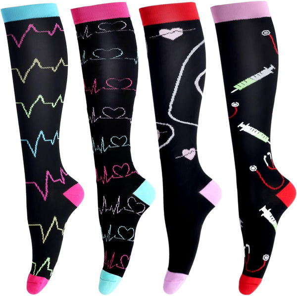 LEOSTEP Compression Socks for Women & Men Circulation,Long Stockings Support for Nurses,