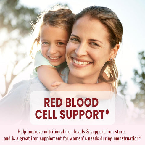 Liquid Iron Supplement for Women & Men, Iron Drops for Anemia with Folate, Vitamin C, B12, Strawberry, 2 Fl Oz