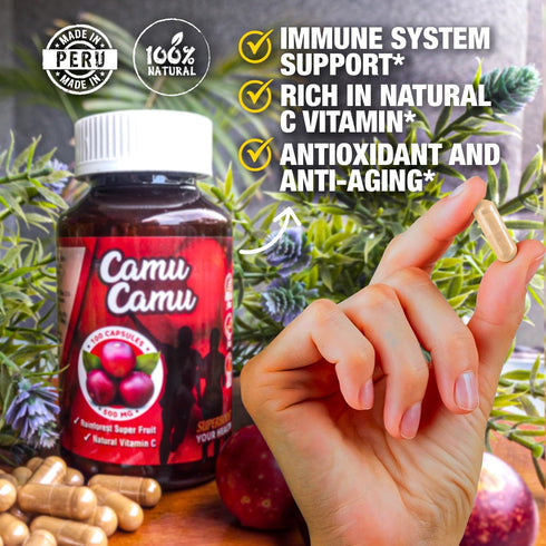 Sikyriah Camu Camu Capsules, 1000mg High Vitamin C Source, Immune System Support Pills, Non-GMO Gluten Free