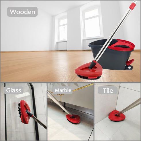 2 Pack Scrub Brush Floor Brush Head, Compatible with Spin Mop, Stiff Bristle Cleaning Brush for Bathroom, Kitchen