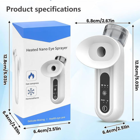 WIKINK Portable Eye Steamer, Eye Steam Sprayer, Portable Eye Steam Sprayer, Rechargeable Nano Eye Mist Steam Sprayer