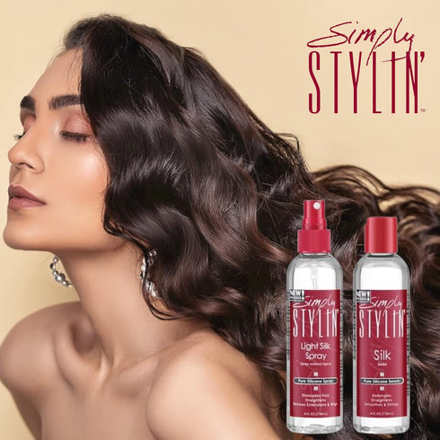 Simply Stylin' Silk Serum 4 fl oz - Anti-Frizz Hair Product and Heat Protectant for Women