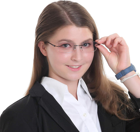 LifeArt Blue Light Blocking Glasses, Computer Reading Glasses, Anti Blue Rays, Stylish Rimless Frame