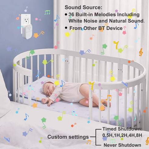 UNIONOW 36 White Noise Sound Machine, Wireless Sound Machine with Relaxing Sounds Including Nature Sounds and White