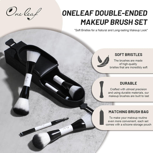 Oneleaf Makeup Brushes Set - Dual-ended Brushes for Professional Makeup Artists