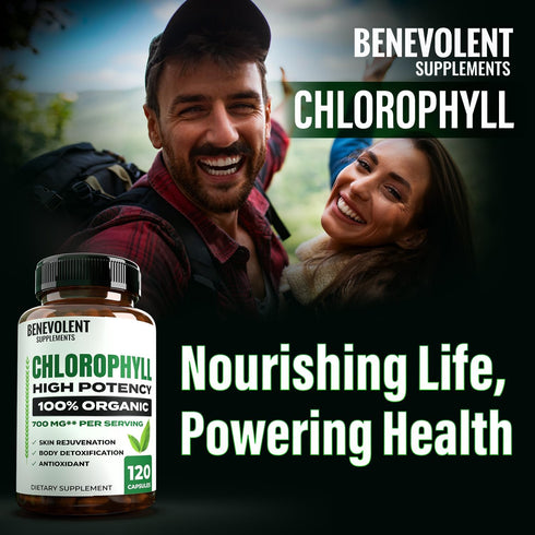 Benevolent Chlorophyll Capsules 700mg - 100% Natural for Energy Boost and Immune Support