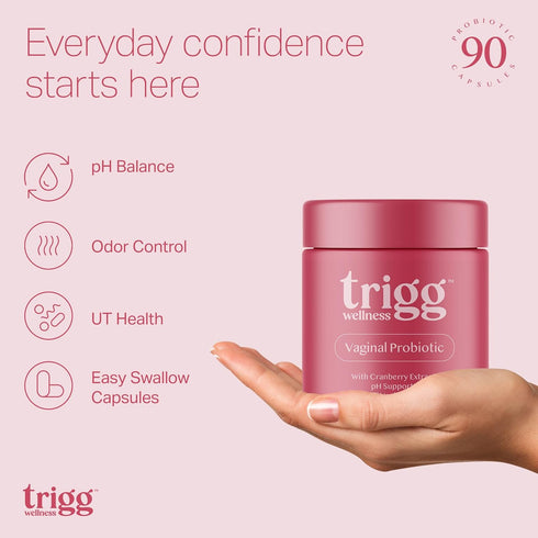 Trigg 90 Vaginal Probiotics for Women- pH Balance, Digestion, UT- Female Health Supplement with Cranberry- Prebiotic