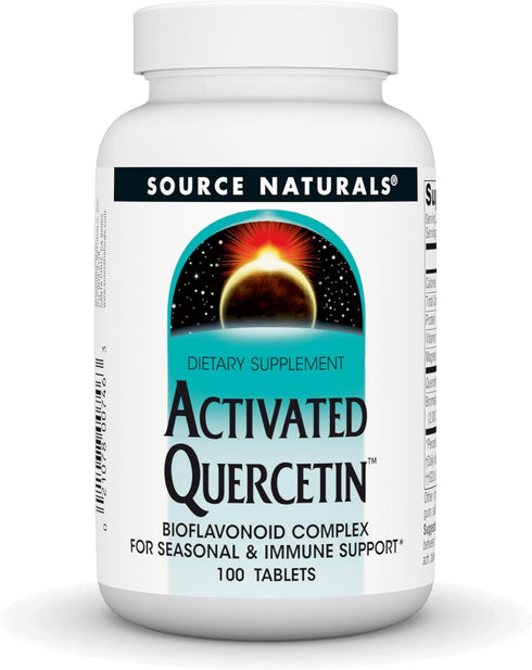 Source Naturals Activated Quercetin, 100 Vegetarian Tablets - Plant-Derived Bioflavonoid Complex