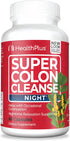 Health Plus Super Colon Cleanse Night Formula - Digestive Support with Probiotics and Valerian Root for Sleep (60