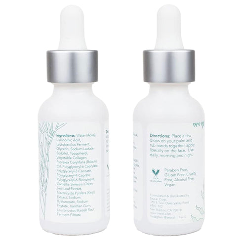 Hyaluronic Acid & Vitamin C Facial Serum Drops - 1 Fl Oz Anti-Aging Moisturizer for Women & Men, Vegan