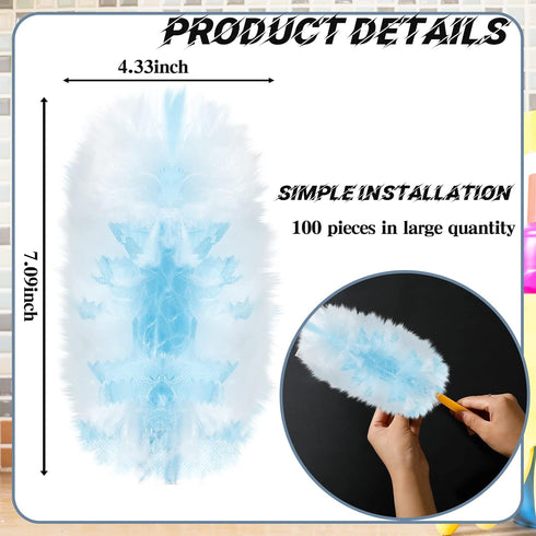 Duster Refills Compatible with Swiffer Dusters, Bulk Disposable Replacement Thickened Duster Refills with 1 Handle, 100