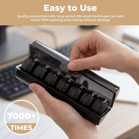 sneovvin 2 7-Day,AM Weekly Pill Organizer Times a Day, PM Pill Case for Medicine Vitamin Medication Supplement(Black)
