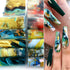 Marble Texture Nail Foil Transfer Stickers, Colorful Oil Painting Designs Nail Foil Decals for Women Girls DIY Tips