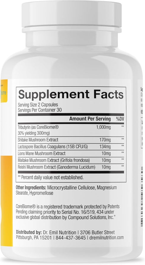 DR. EMIL NUTRITION Total Gut Health Complex - Prebiotic + Probiotic + Postbiotic for Digestive Health