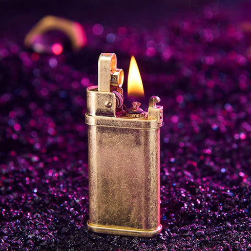 Vintage Trench Lighter Kerosene Copper Lighter - Windproof Brass Lighter for Men