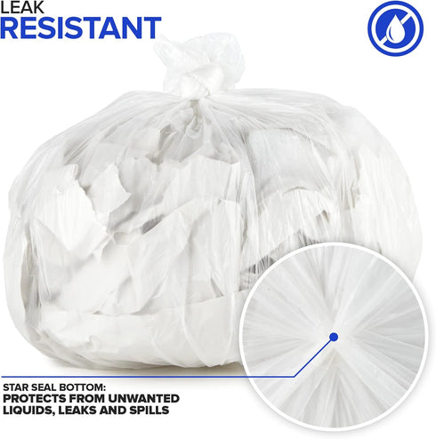 Stock Your Home 2 Gallon Unscented Small Garbage Bags, 100 Count, Leakproof, Versatile Usage