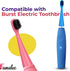 10Pcs Burst Kids Replacement Heads, Ultra Soft Bristles for Deep Clean, Light Pink & Blue