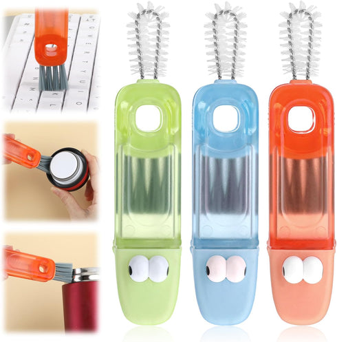 4-in-1 Cup Lid Gap Cleaning Brush Set, 3Pcs Multipurpose Home Kitchen Crevice Cleaning Tools for Tight Spaces