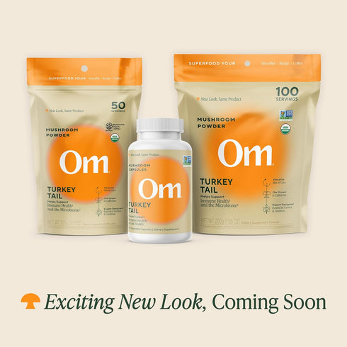 OM MUSHROOM SUPERFOOD Turkey Tail Mushroom Capsules - 90 Count Superfood Supplement for Immune Support, Gut Health &