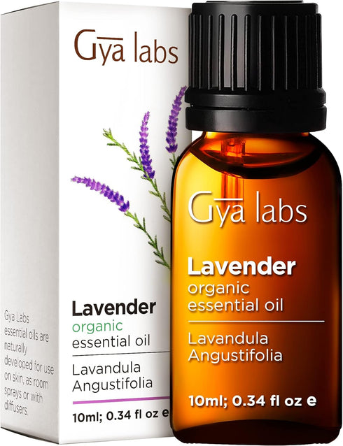Gya Labs Organic Lavender Essential Oil - 100% Natural for Diffuser & Skin, Aromatherapy & Relaxation, 0.34 fl oz