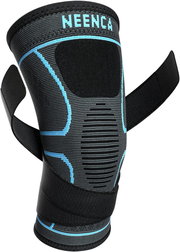 NEENCA Knee Braces for Knee Pain - 2 Pack Compression Sleeves with Adjustable Straps for Sports, Meniscus Tear,