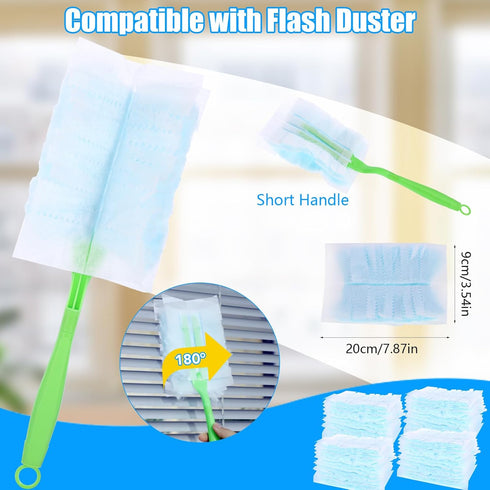 30PCS Disposable Duster Refills, 180 Degree Electrostatic Replacement Heads for Home Office Multi-Surface Dusting
