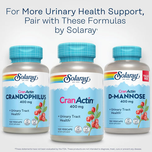 SOLARAY CranActin Cranberry Extract 400 mg, 120 Serv, 120 VegCaps - Bladder Health Support